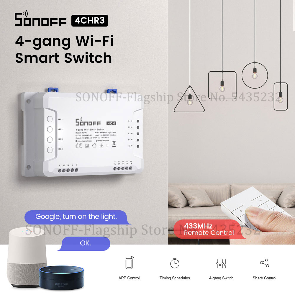 Home Automation Technology - Itead SONOFF 4CH R3 Wifi modulo
