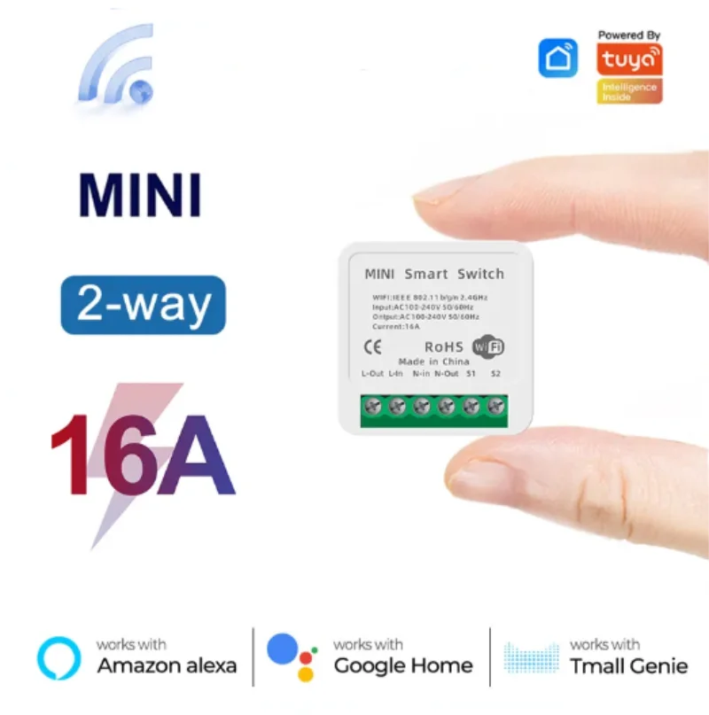 Home Automation Technology - Mini Interruttore WiFi 16A, Controllo a