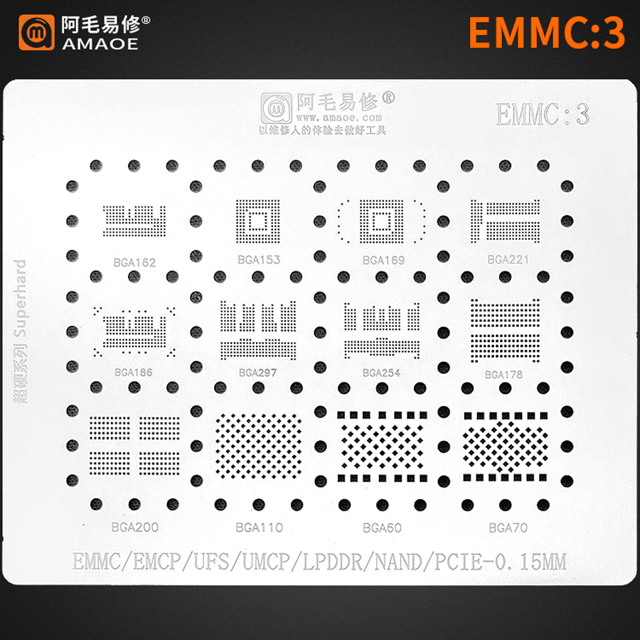 AMAOE EMMC3 BGA Reballing Sten - Tasmota Flash Tool recensione e prezzo